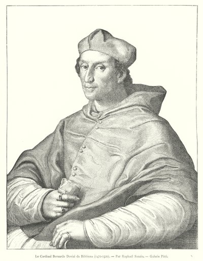 Le Cardinal Bernardo Dovizi da Bibbiena, 1470-1520, Par Raphaël Sanzio, Galerie Pitti - Italian School